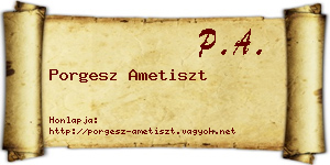 Porgesz Ametiszt névjegykártya